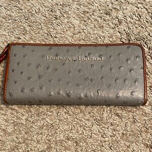 Dooney & Bourke Gray Ostrich-Embossed Wallet